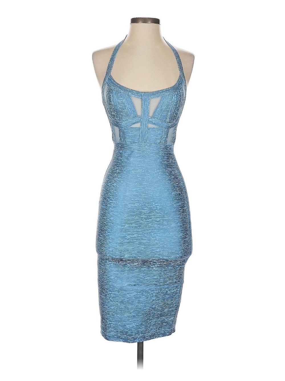 Light Blue Halter Bodycon Dress